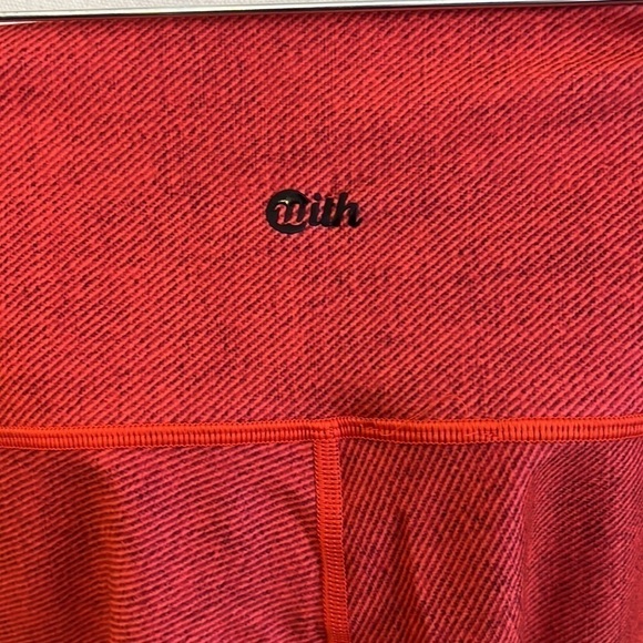 With Reversible Red/ Blue Denim Print Yoga Leggings Size M - Picture 6 of 6